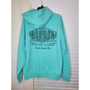 Ron Jon Surf Shop Hoodie Turquoise XL Cotton Blend Beach Bloke Norm core Workout